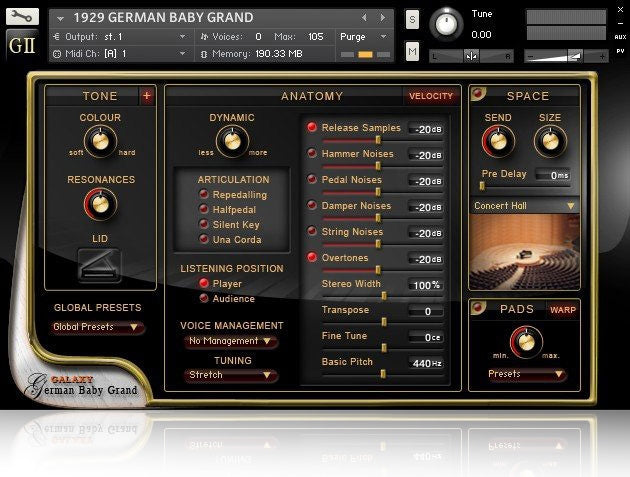 Best Service Galaxy II German Baby Grand