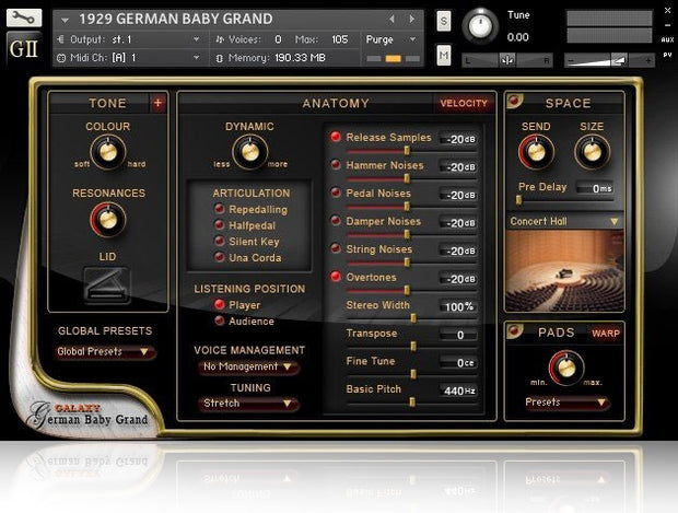 Best Service Galaxy II German Baby Grand