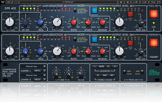 Waves BSS DPR-402 Compressor / Limiter / De-Esser Plugin