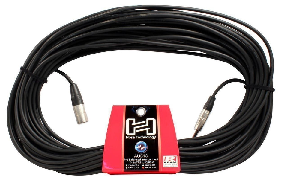 Hosa CXS-100M Powered Speaker XLR (M) to 1/4" TRS (M) 100 ft.