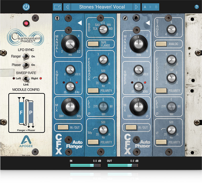 Apogee Clearmountain's Phases Phaser/Flanger Plugin
