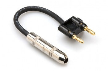 Hosa BNP-116BK Speaker Adaptor 1/4 in TS to Dual Banana, 6 in, Black