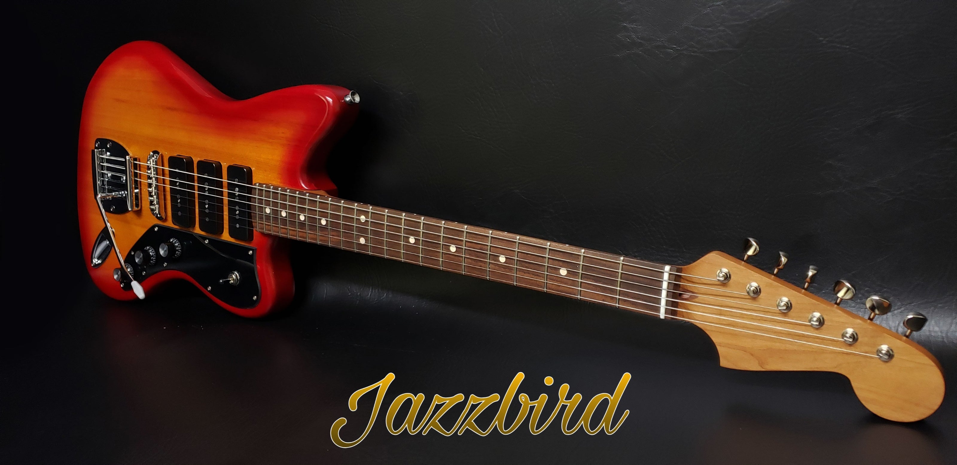 Tone Bakery Jazzbird Warmoth Roasted Neck & Seymour Duncan Pickups - Cherry Burst