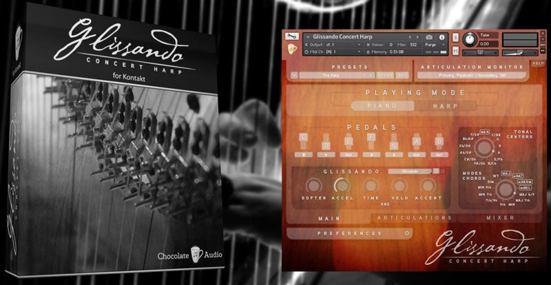 Chocolate Audio Glissando Concert Harp For Kontakt