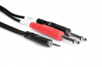 Hosa CMP-159 Stereo Breakout, 3.5 mm TRS to Dual 1/4 in TS, 10 ft
