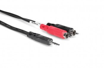 Hosa CMR-206 Stereo Breakout, 3.5 mm TRS to Dual RCA, 6 ft