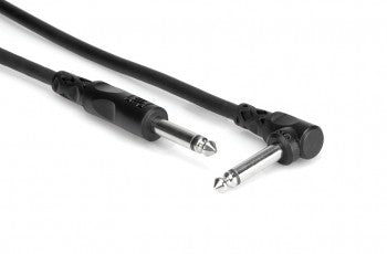 Hosa CPP-110R Unbalanced Interconnect, 1/4 in TS to Right-angle 1/4 in TS, 10 ft