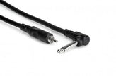 Hosa CPR-103R Unbalanced Interconnect, Right-angle 1/4 in TS to RCA, 3 ft