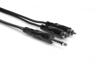 Hosa CYR-101 Y Cable, 1/4 in TS to Dual RCA, 1 m