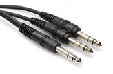 Hosa CYS-103 Y Cable, 1/4 in TRS to Dual 1/4 in TRS, 3 ft