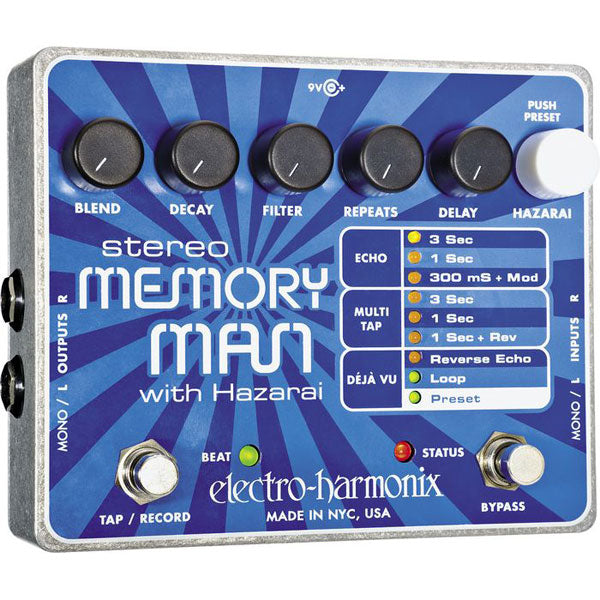 Electro Harmonix Stereo Memory Man with Hazarai Pedal