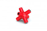 Hosa GMM-105-PAK Knucklebones Signal Splitter, 3.5 mm X 6, Red, 10 pc