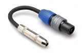 Hosa GSK-112 Speaker Adaptor 1/4 in TS to Neutrik speakON, 6 in, 12 AWG x 2 OFC