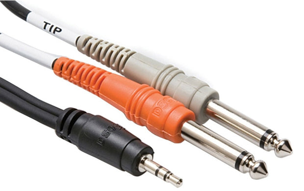 Hosa Cmp-153 3ft Stereo Y-Cable 3.5MM TRS TO Dual 1/4 TS