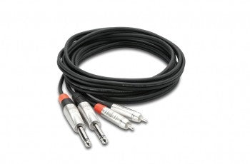 Hosa HPR-005X2 Pro Stereo Interconnect, Dual REAN 1/4 in TS to RCA, 5 ft