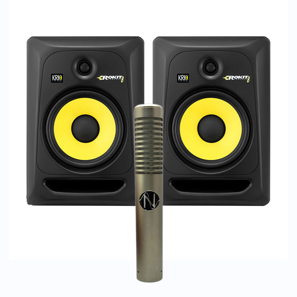KRK RP8G3 Monitors (Pair) + NOS Panther MK 2 Ribbon Mic Combo