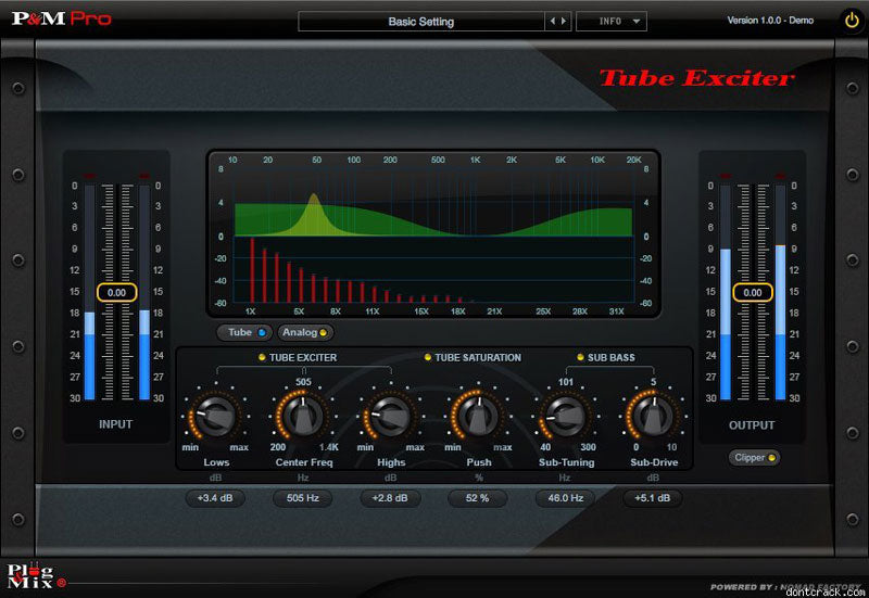 Plug & Mix Tube Exciter and Sub Bass Enhancer Plugin