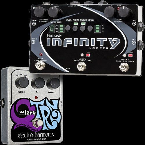 Pigtronix Infinity Looper + Electro Harmonix Micro Q-Tron Pedal Combo
