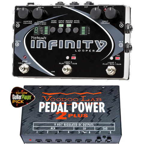 Pigtronix Infinity Looper Pedal + Voodoo Lab Pedal Power 2 Plus Combo