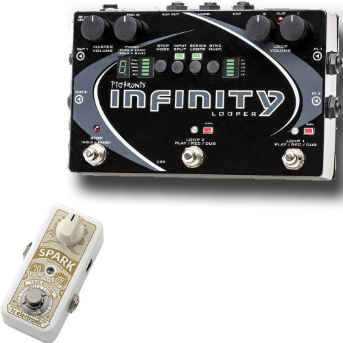 Pigtronix Infinity Looper + TC Electronic Spark Mini Booster Pedal Combo