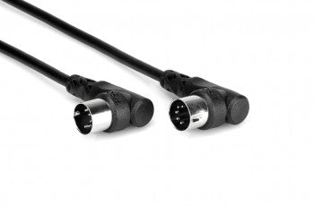 Hosa MID-305RR Right-angle MIDI Cable, Right-angle 5-pin DIN to Same, 5 ft