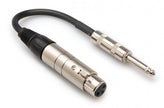 Hosa MIT-176 Impedance Transformer, XLR3F to 1/4 in TS, 6 in