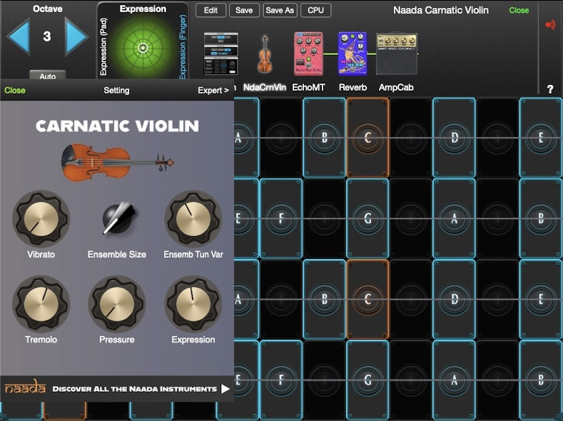 moForte GeoShred Naada Carnatic Violin for Mac