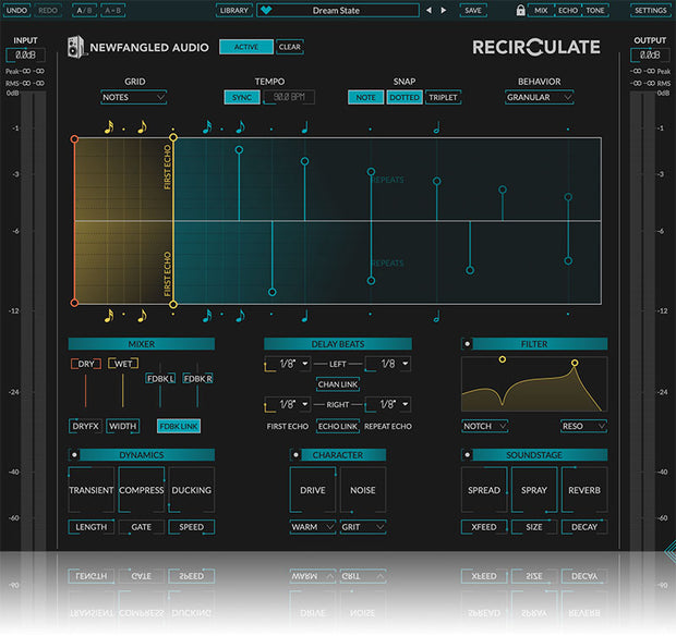 Newfangled Audio Recirculate Polyrhythmic Feedback Delay