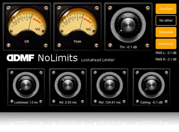 DDMF NoLimits2 Smooth-As-Silk Lookahead Limiter Plugin