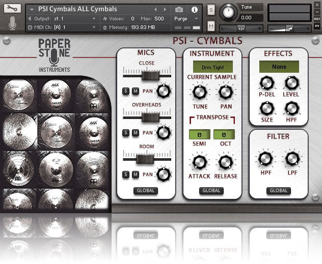 Paper Stone Instruments PSI Cymbals Kontakt Library