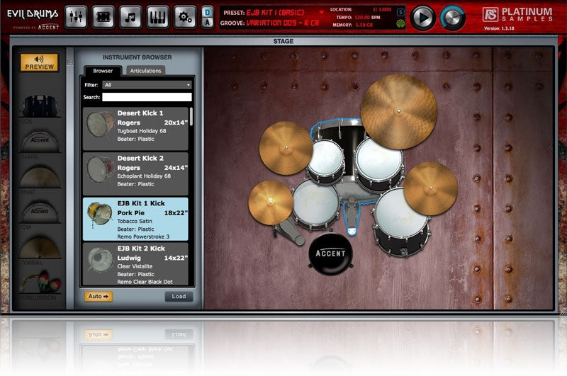 Platinum Samples Joe Barresi Evil Drums with Accent Virtual Drum Instrument