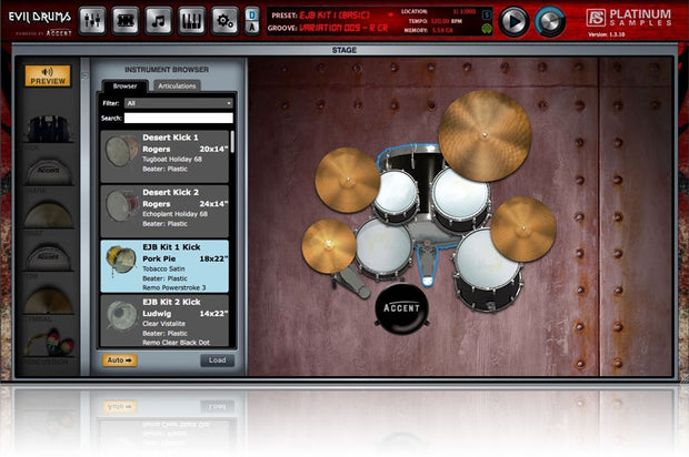 Platinum Samples Joe Barresi Evil Drums with Accent Virtual Drum Instrument