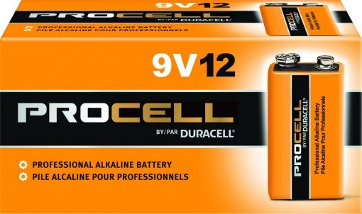 Hosa PRO-9V12 Duracell Procell Batteries, 9V, 12 pc