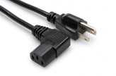 Hosa PWC-143R Power Cord, Right-angle IEC C13 to NEMA 5-15P, 3 ft