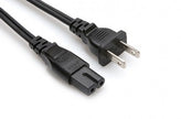 Hosa PWP-461 Power Cord, IEC C7 polarized to NEMA 1-15P, 8 ft