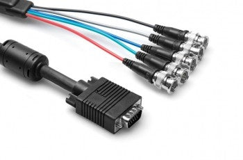Hosa RGB-520FE VGA Breakout, DE15 to 5 x BNC, Ferrite Bead, 20 ft