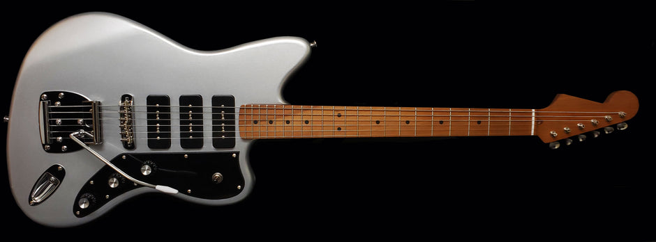 Tone Bakery Jazzbird Warmoth Roasted Neck & Seymour Duncan Pickups - Metallic Si