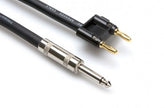 Hosa SKJ-675BN Speaker Cable 1/4 in TS to Dual Banana, 75 ft