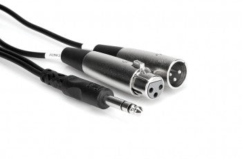 Hosa SRC-203 Insert Cable, 1/4 in TRS to XLR3M and XLR3F, 3 m