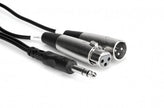 Hosa SRC-203 Insert Cable, 1/4 in TRS to XLR3M and XLR3F, 3 m