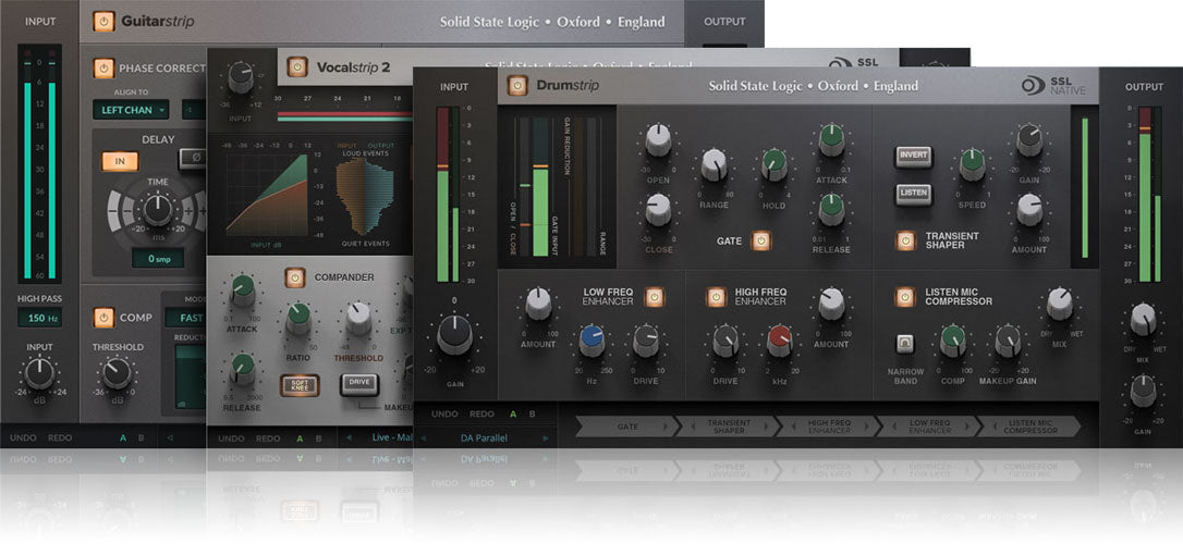 SSL Band Bundle: Vocalstrip + Drumstrip + Guitarstrip