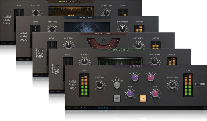 SSL Fusion Bundle: HF Compressor | Stereo Image | Transformer | Vintage Drive | Violet EQ