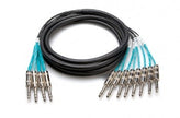 Hosa STP-803-PRO Pro Insert Snake, Serviceable 1/4 in TRS to Dual 1/4 in TS, 3 m