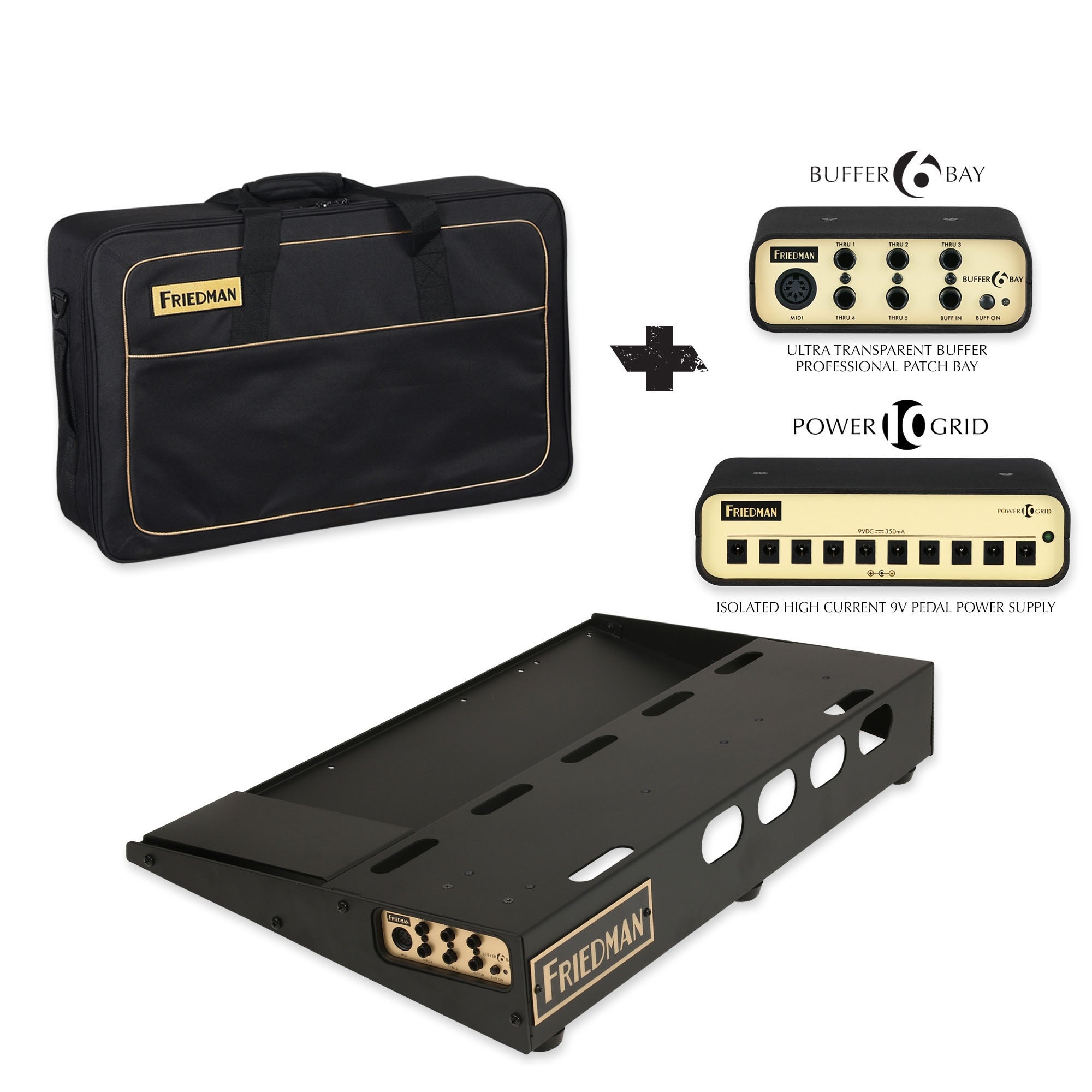 Friedman Amplification Tour Pro 1525 Platinum Pack Pedal Board With 1 Riser - Ac