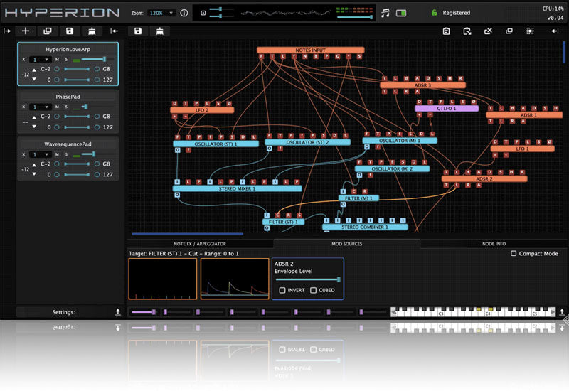 Tracktion Wavesequencer Hyperion Modular Synth Plugin