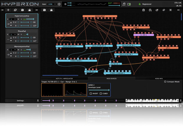 Tracktion Wavesequencer Hyperion Modular Synth Plugin