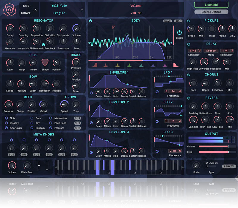 Tracktion Outersect Modeler Physical Modeling Synthesizer