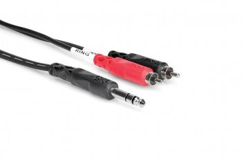 Hosa TRS-201 Insert Cable, 1/4 in TRS to Dual RCA, 1 m