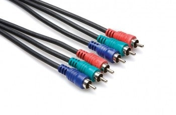 Hosa VCC-300.5 Component Video Cable, Triple RCA to Same, 0.5 m