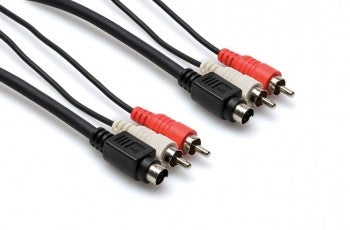 Hosa VSR-302 S-Video AV Cable, S-Video to Same, Integrated Dual RCA to Same Audio Interconnect, 2 m